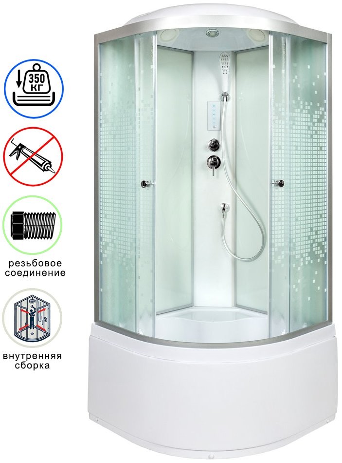 Душевая кабина Avacan L910EL AVA 100x100 с электрикой (стекла матовые с рисунком) Душевая кабина Avacan L910EL AVA 100x100 с электрикой (стекла матовые с рисунком)