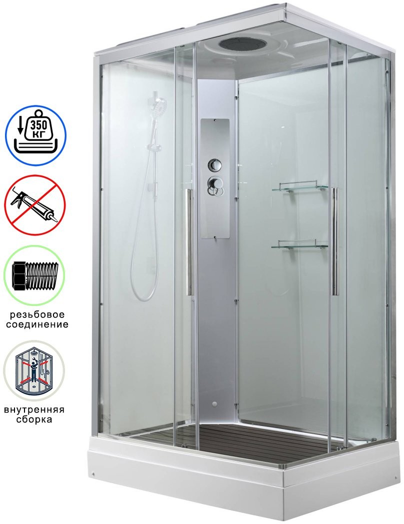 Душевая кабина Avacan K2810 AVA 100x80 стандарт, стекла прозрачные, профиль хром Душевая кабина Avacan K2810 AVA 100x80 стандарт, стекла прозрачные, профиль хром