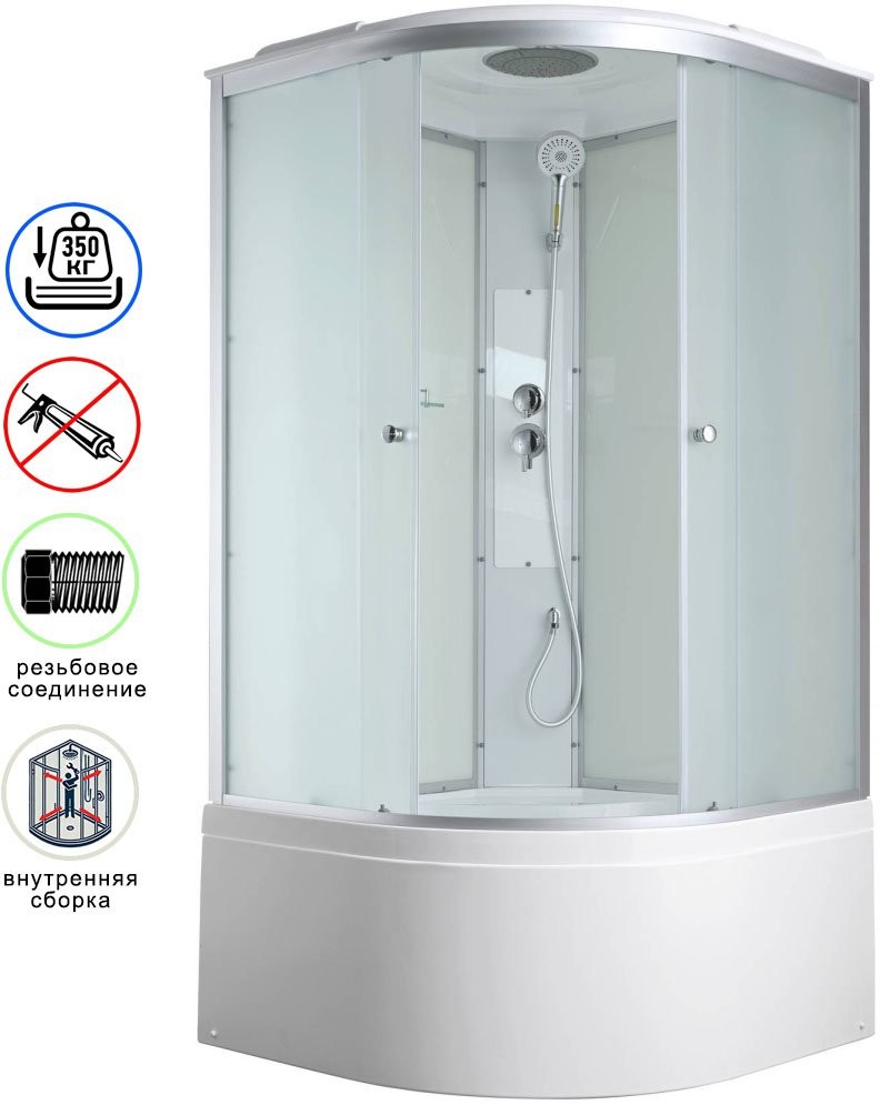 Душевая кабина Avacan C5080 AVA 80x80 стандарт, стекла матовые, профиль хром Душевая кабина Avacan C5080 AVA 80x80 стандарт, стекла матовые, профиль хром