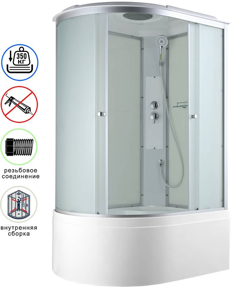 Душевая кабина Avacan C5012R AVA 120x80 стандарт, правая, стекла матовые, профиль хром Душевая кабина Avacan C5012R AVA 120x80 стандарт, правая, стекла матовые, профиль хром