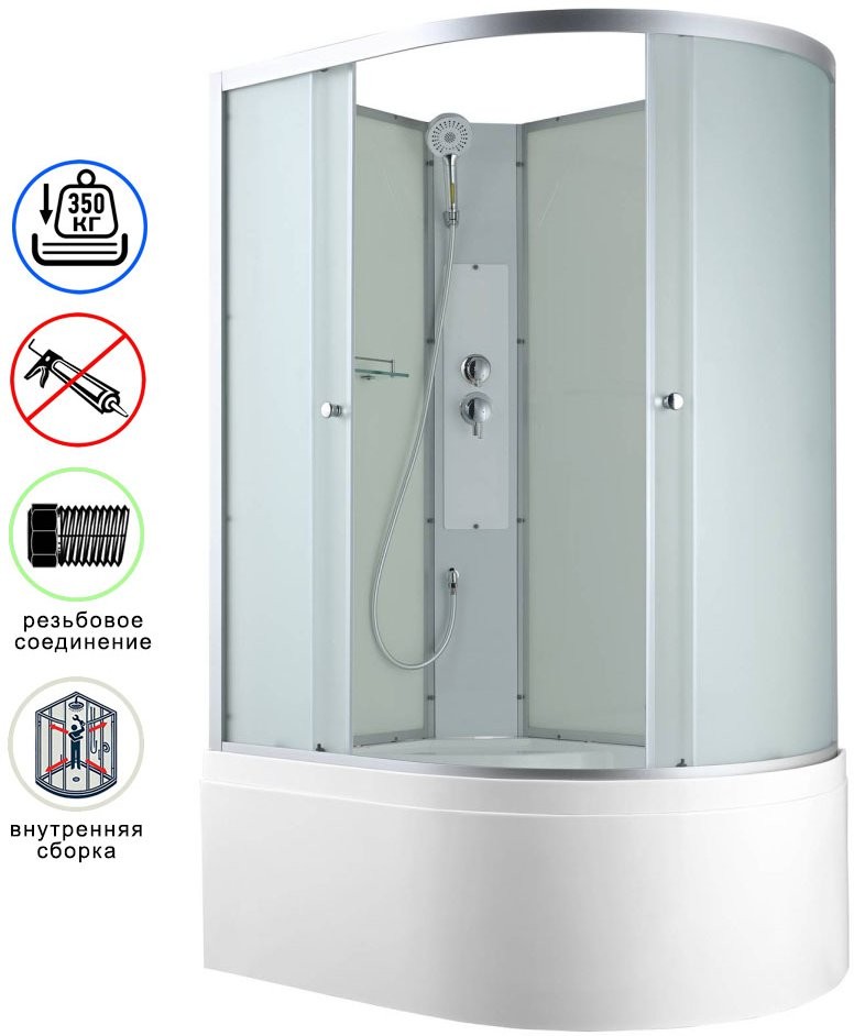 Душевая кабина Avacan C5012LN AVA 120x80 без крыши, левая, стекла матовые, профиль хром Душевая кабина Avacan C5012LN AVA 120x80 без крыши, левая, стекла матовые, профиль хром