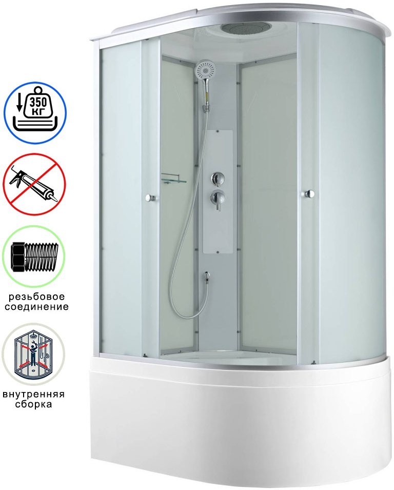 Душевая кабина Avacan C5012L AVA 120x80 стандарт, левая, стекла матовые, профиль хром Душевая кабина Avacan C5012L AVA 120x80 стандарт, левая, стекла матовые, профиль хром