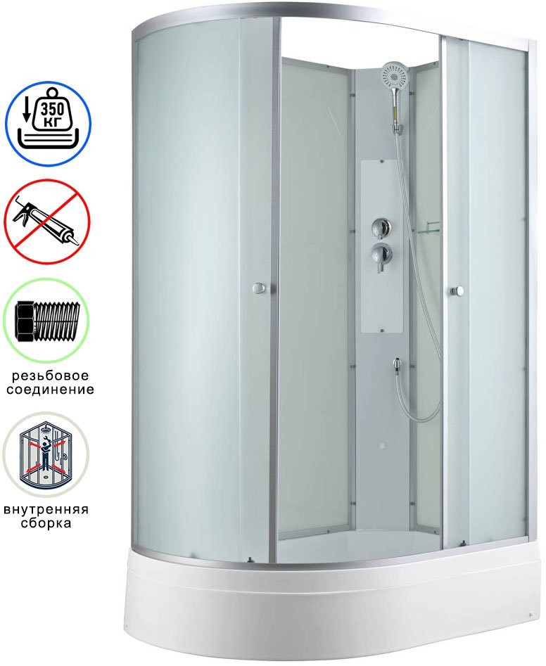 Душевая кабина Avacan C3012RN AVA 120x80 без крыши, правая, стекла матовые, профиль хром Душевая кабина Avacan C3012RN AVA 120x80 без крыши, правая, стекла матовые, профиль хром