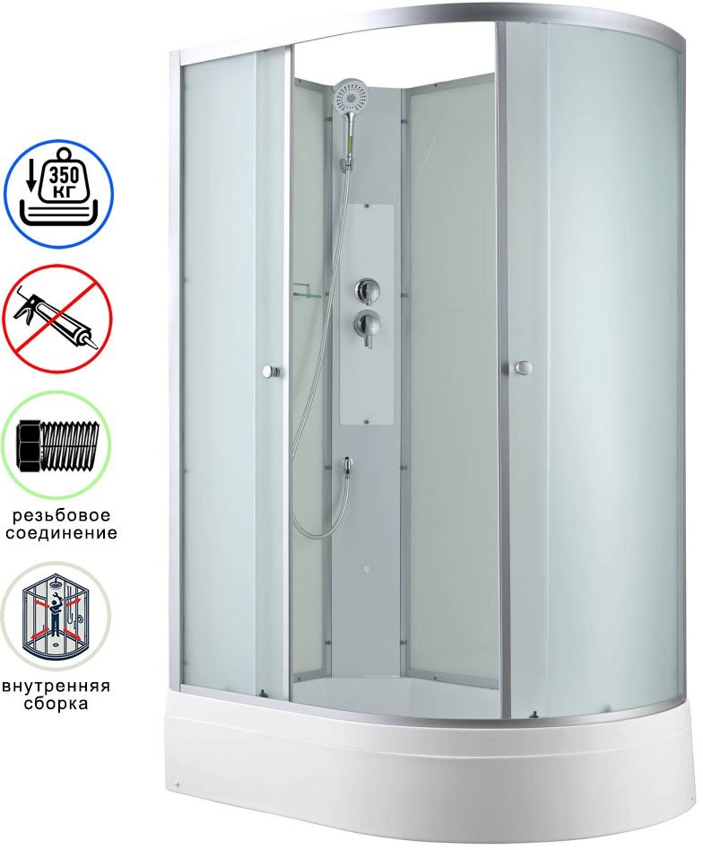 Душевая кабина Avacan C3012LN AVA 120x80 без крыши, левая, стекла матовые, профиль хром Душевая кабина Avacan C3012LN AVA 120x80 без крыши, левая, стекла матовые, профиль хром