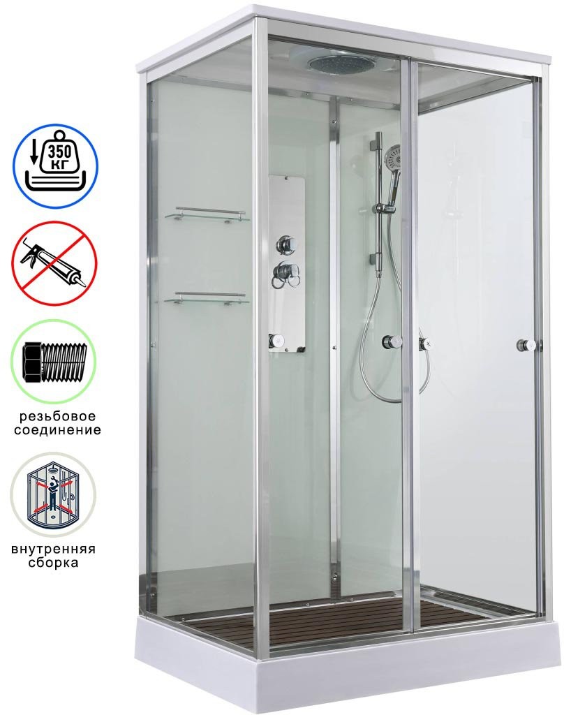 Душевая кабина Avacan V2011 AVA 110x90 стандарт, стекла прозрачные, профиль хром Душевая кабина Avacan V2011 AVA 110x90 стандарт, стекла прозрачные, профиль хром