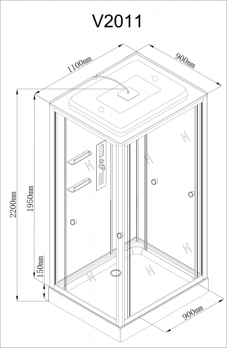 Душевая кабина Avacan V2011 AVA 110x90 стандарт, стекла прозрачные, профиль хром Душевая кабина Avacan V2011 AVA 110x90 стандарт, стекла прозрачные, профиль хром