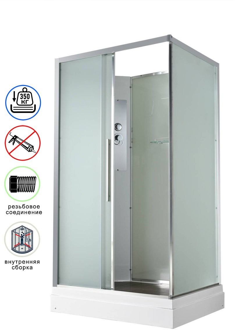 Душевая кабина Avacan KD2912N AVA 120x90 без крыши, стекла матовые, профиль хром Душевая кабина Avacan KD2912N AVA 120x90 без крыши, стекла матовые, профиль хром