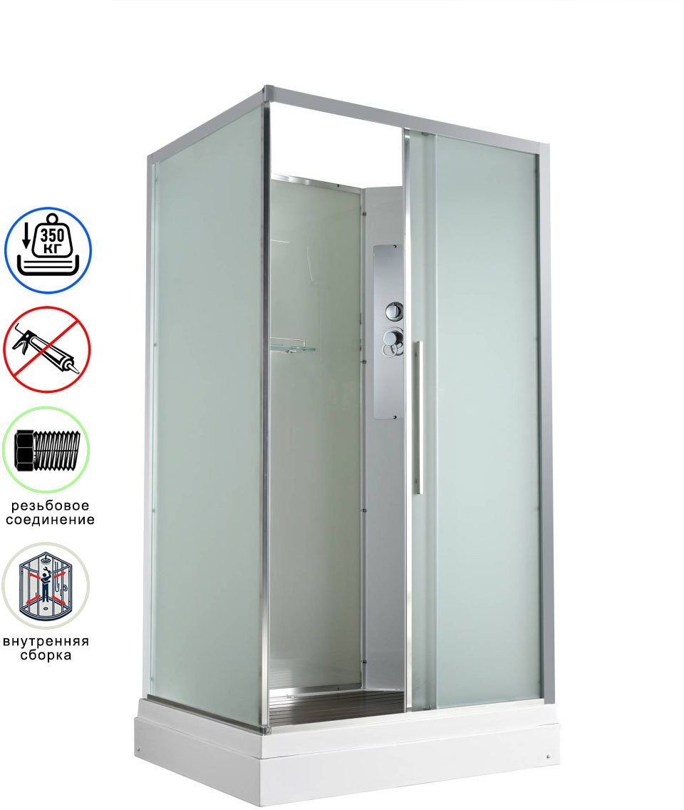 Душевая кабина Avacan KD2911N AVA 110x90 без крыши, стекла матовые, профиль хром Душевая кабина Avacan KD2911N AVA 110x90 без крыши, стекла матовые, профиль хром