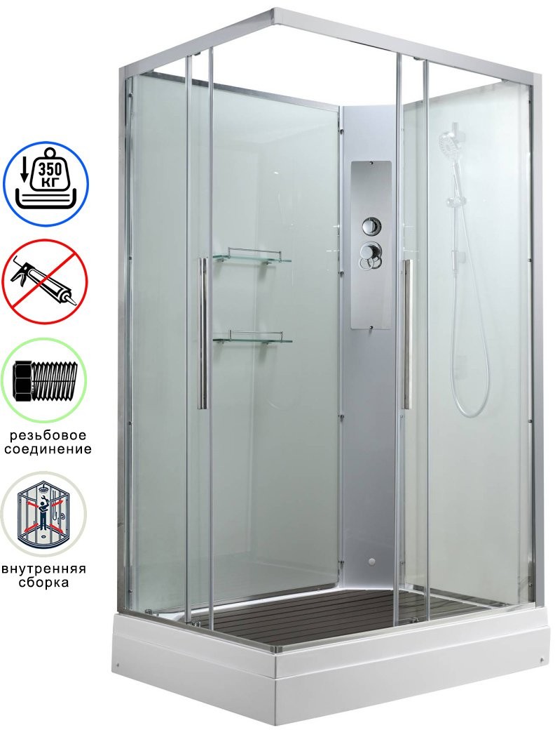 Душевая кабина Avacan K2011N AVA 110x90 без крыши, стекла прозрачные, профиль хром Душевая кабина Avacan K2011N AVA 110x90 без крыши, стекла прозрачные, профиль хром