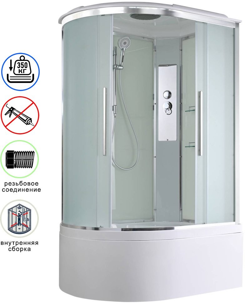 Душевая кабина Avacan EM5912R AVA 120x90 правая, стандарт, стекла матовые, профиль хром Душевая кабина Avacan EM5912R AVA 120x90 правая, стандарт, стекла матовые, профиль хром