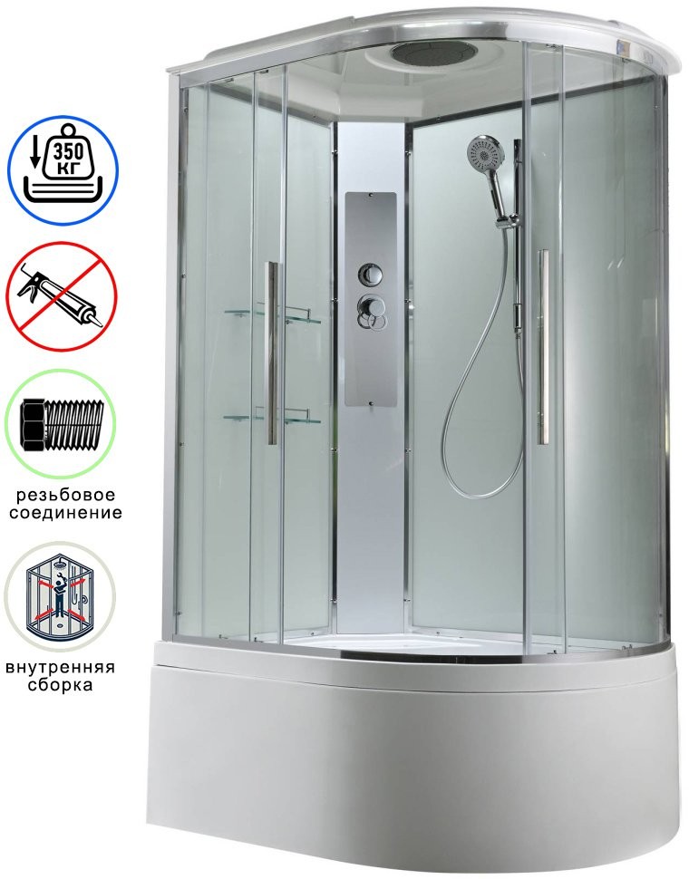 Душевая кабина Avacan EM5912LT AVA 120x90 левая, стандарт, стекла прозрачные, профиль хром Душевая кабина Avacan EM5912LT AVA 120x90 левая, стандарт, стекла прозрачные, профиль хром