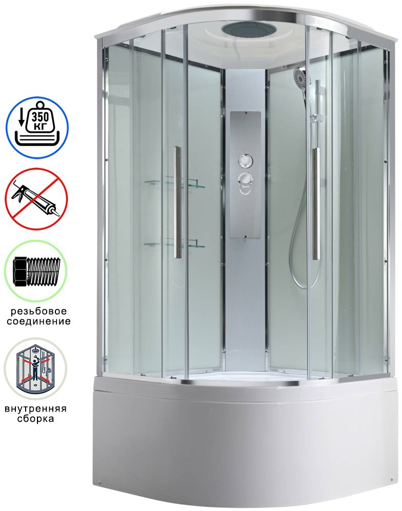 Душевая кабина Avacan EM5080T AVA 80x80 стандарт, стекла прозрачные, профиль хром Душевая кабина Avacan EM5080T AVA 80x80 стандарт, стекла прозрачные, профиль хром