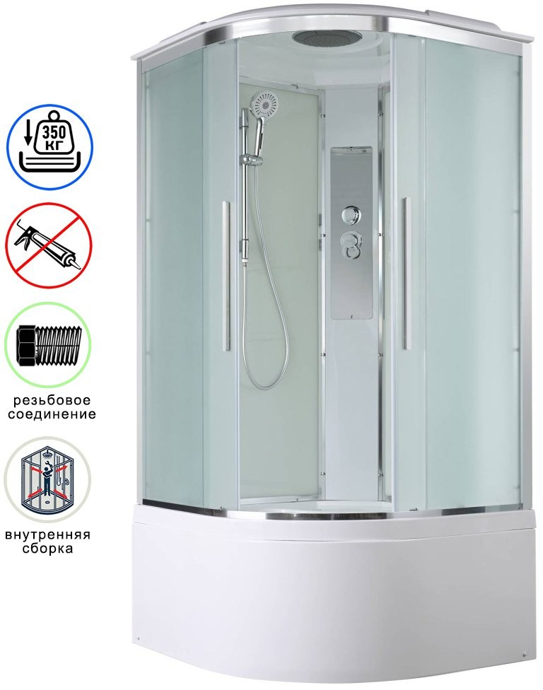 Душевая кабина Avacan EM5080 AVA 80x80 стандарт, стекла матовые, профиль хром Душевая кабина Avacan EM5080 AVA 80x80 стандарт, стекла матовые, профиль хром