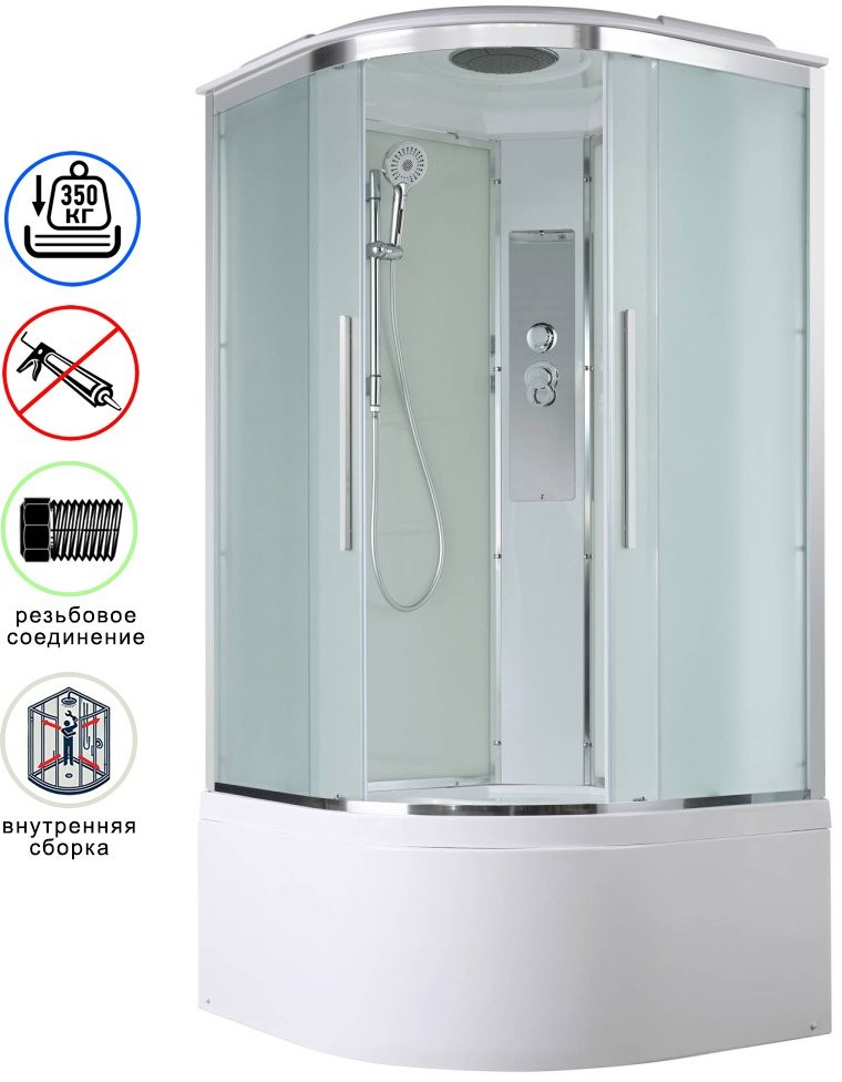 Душевая кабина Avacan EM5011NEW AVA 110x110 стандарт, стекла матовые, профиль хром Душевая кабина Avacan EM5011NEW AVA 110x110 стандарт, стекла матовые, профиль хром
