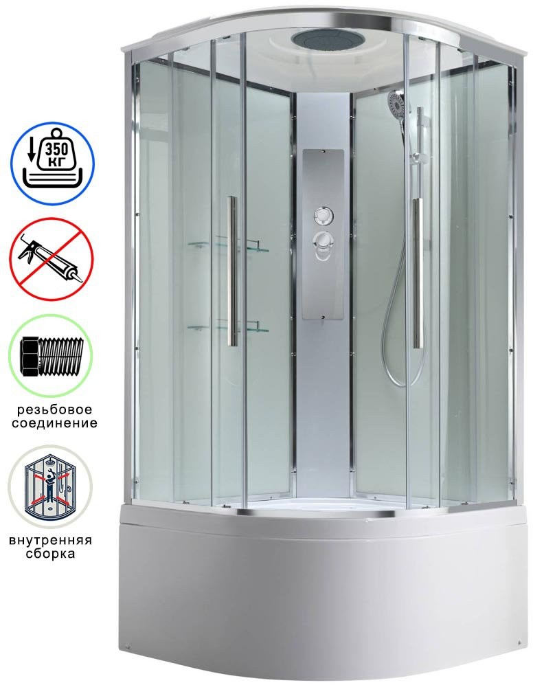 Душевая кабина Avacan EM5010T AVA 100x100 стандарт, стекла прозрачные, профиль хром Душевая кабина Avacan EM5010T AVA 100x100 стандарт, стекла прозрачные, профиль хром