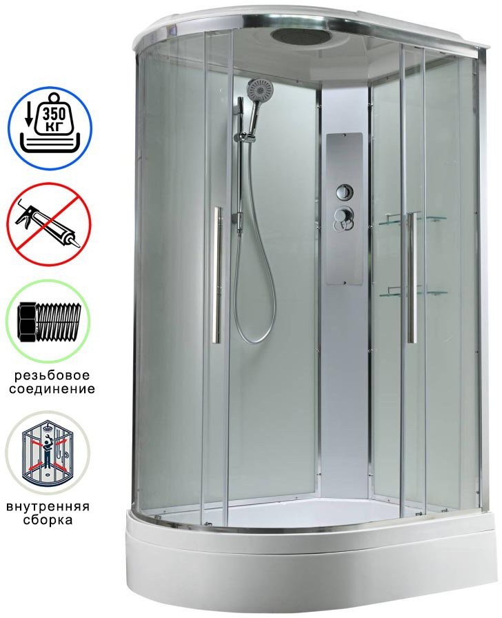 Душевая кабина Avacan EM3812RT AVA 120x80 правая, стандарт, стекла прозрачные, профиль хром Душевая кабина Avacan EM3812RT AVA 120x80 правая, стандарт, стекла прозрачные, профиль хром