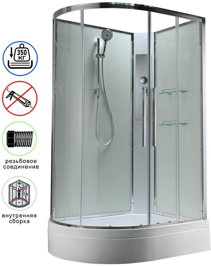 Душевая кабина Avacan EM3812RNT AVA 120x80 правая, без крыши, стекла прозрачные, профиль хром Душевая кабина Avacan EM3812RNT AVA 120x80 правая, без крыши, стекла прозрачные, профиль хром