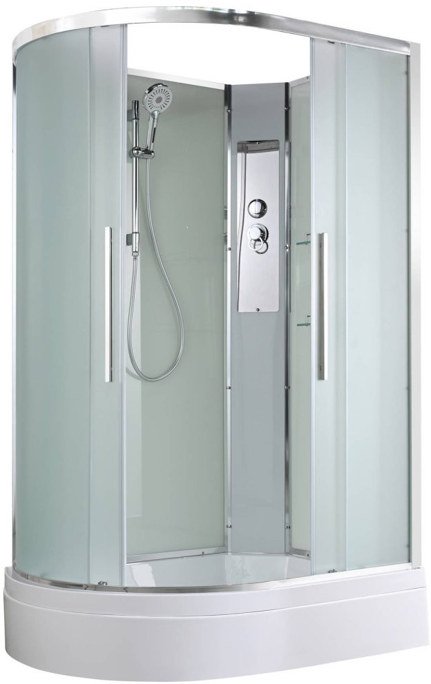 Душевая кабина Avacan EM3812RN AVA 120x80 правая, без крыши, стекла матовые, профиль хром Душевая кабина Avacan EM3812RN AVA 120x80 правая, без крыши, стекла матовые, профиль хром