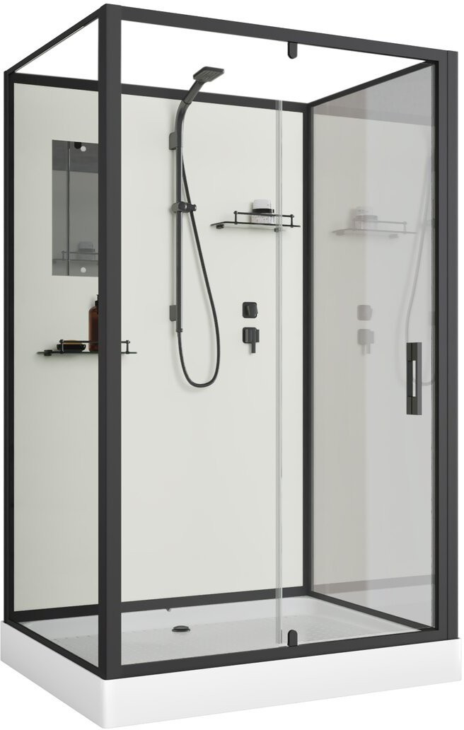 Душевая кабина Niagara Standart ST100/80/15Q/BL/BK 100x80 б/к, стекла прозрачные, профиль черный Душевая кабина Niagara Standart ST100/80/15Q/BL/BK 100x80 б/к, стекла прозрачные, профиль черный