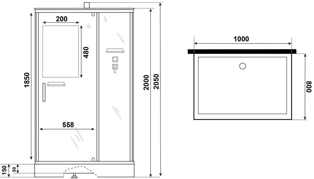 Душевая кабина Niagara Standart ST100/80/15Q/BL/BK 100x80 б/к, стекла прозрачные, профиль черный Душевая кабина Niagara Standart ST100/80/15Q/BL/BK 100x80 б/к, стекла прозрачные, профиль черный