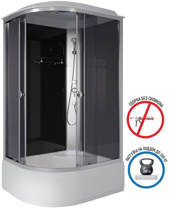 Душевая кабина Niagara Eco 120x90 правая, с крышей, стекло тонированное / профиль хром Душевая кабина Niagara Eco 120x90 правая, с крышей, стекло тонированное / профиль хром