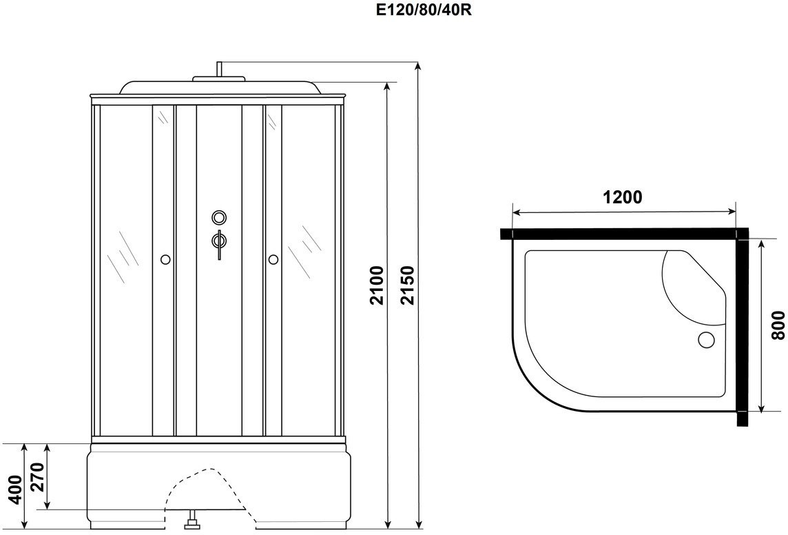 Душевая кабина Niagara Eco 120x80 правая, с крышей, стекло тонированное / профиль хром Душевая кабина Niagara Eco 120x80 правая, с крышей, стекло тонированное / профиль хром