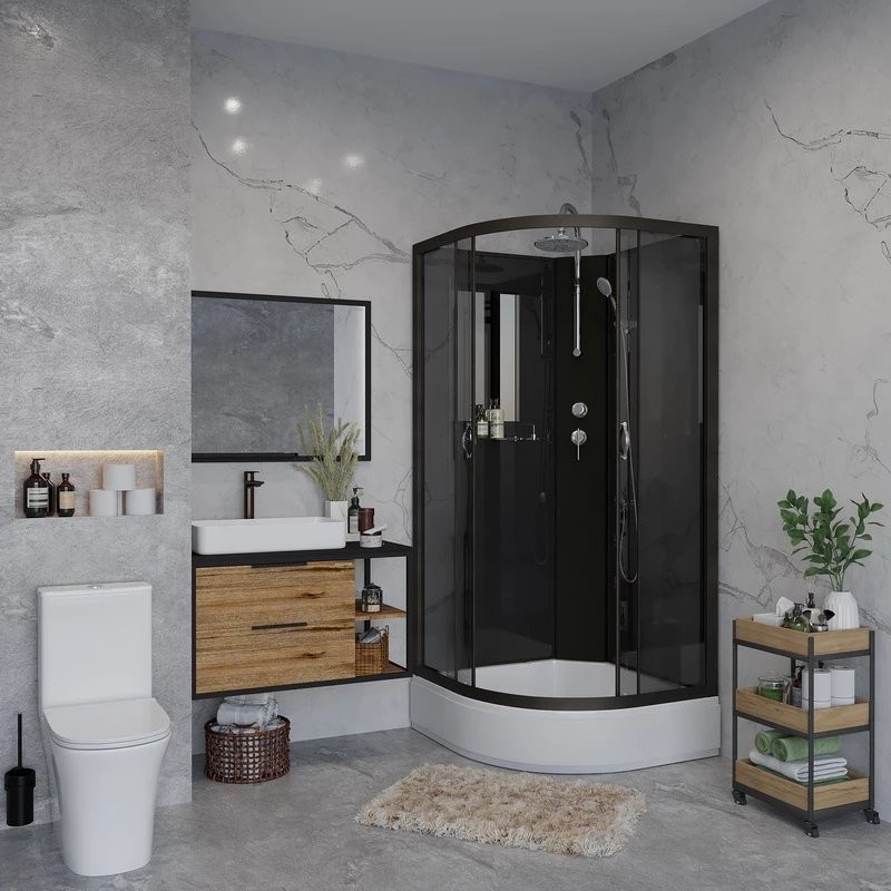 Душевая кабина Niagara Classic NG-6501-14BKT 90x90 без крыши, стекла тонированные, профиль черный Душевая кабина Niagara Classic NG-6501-14BKT 90x90 без крыши, стекла тонированные, профиль черный