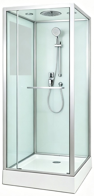 Душевая кабина Aquabath Atlas AB-1002B 90x90 стекло прозрачное, профиль хром Душевая кабина Aquabath Atlas AB-1002B 90x90 стекло прозрачное, профиль хром