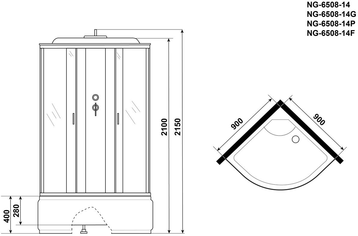 Душевая кабина Niagara Classic NG-6709-14 100x100 Душевая кабина Niagara Classic NG-6709-14 100x100