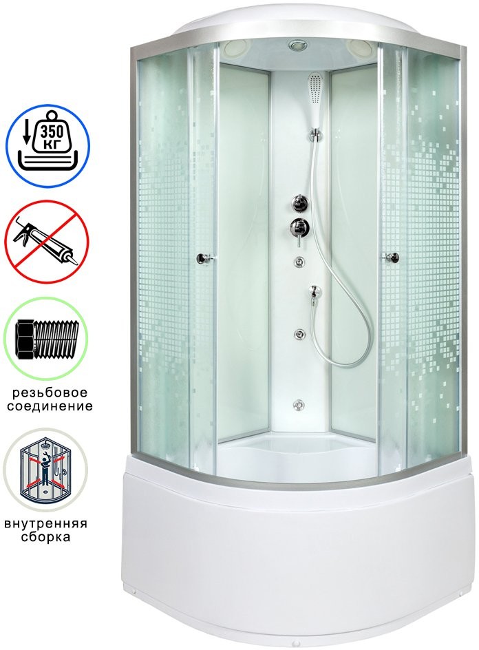 Душевая кабина Avacan L910GM AVA 100x100 с гидромассажем (стекла матовые с рисунком) Душевая кабина Avacan L910GM AVA 100x100 с гидромассажем (стекла матовые с рисунком)