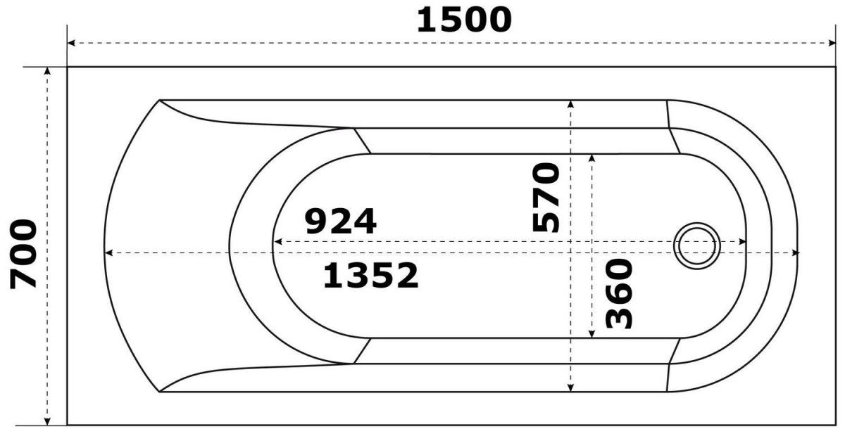 Акриловая ванна BAS Нирвана PRO 150x70 Акриловая ванна BAS Нирвана PRO 150x70