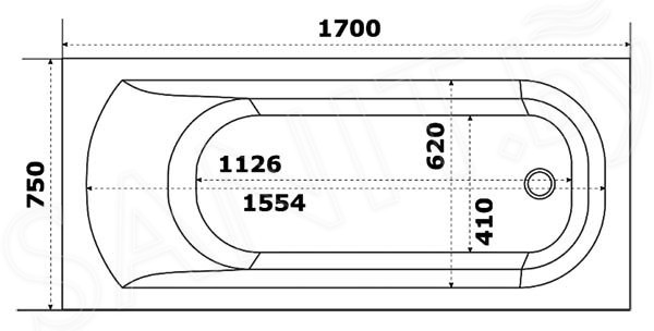 Акриловая ванна BAS Нирвана PRO 170x75 Акриловая ванна BAS Нирвана PRO 170x75