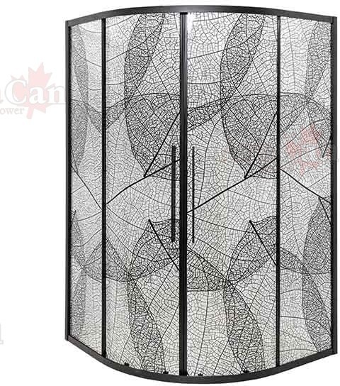 Душевой уголок Avacan HB 80 MT AVA 80x80 стекла матовый с рисунком, профиль черный Душевой уголок Avacan HB 80 MT AVA 80x80 стекла матовый с рисунком, профиль черный