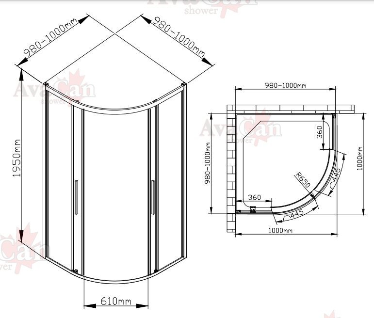 Душевой уголок Avacan HC 100 MT AVA 100x100 стекла матовые, профиль хром Душевой уголок Avacan HC 100 MT AVA 100x100 стекла матовые, профиль хром