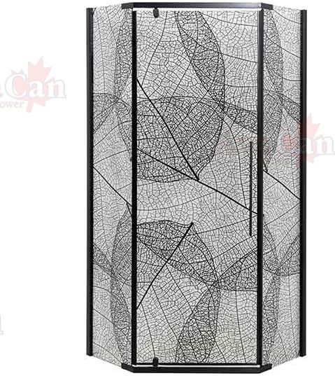 Душевой уголок Avacan PB 90 AVA 90x90 стекла с рисунком, профиль черный Душевой уголок Avacan PB 90 AVA 90x90 стекла с рисунком, профиль черный