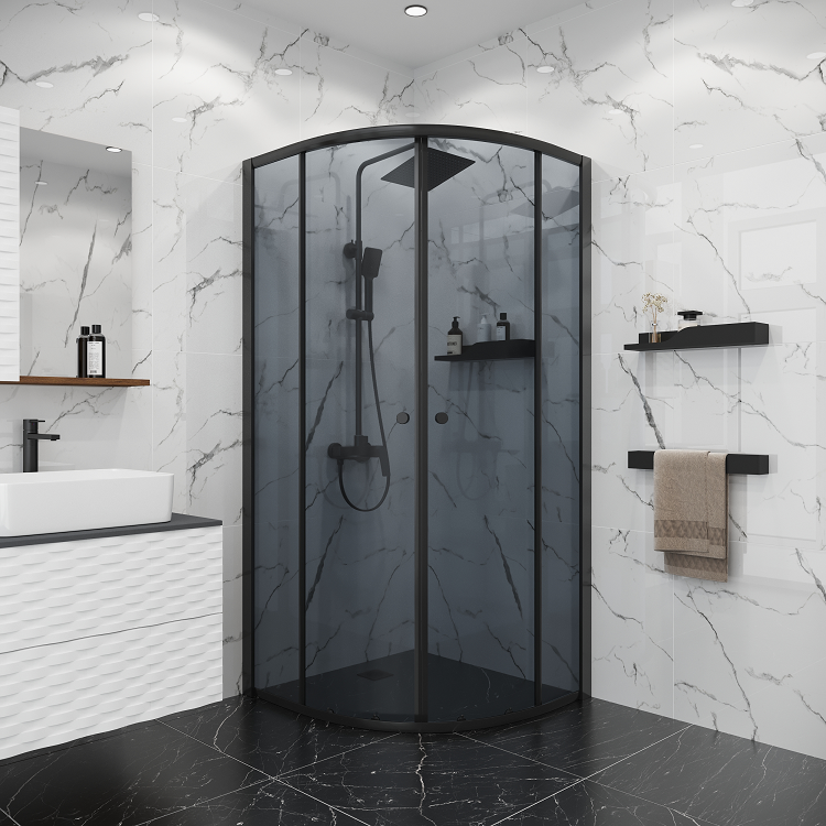 Душевой уголок Niagara Eco NG-1003-14T 80x80 стекла тонированные, профиль черный Душевой уголок Niagara Eco NG-1003-14T 80x80 стекла тонированные, профиль черный