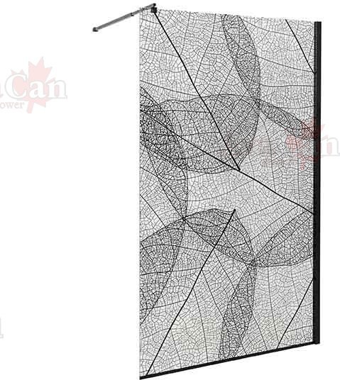 Душевая стенка Avacan MB110 AVA 110x200 стекла с рисунком, профиль черный Душевая стенка Avacan MB110 AVA 110x200 стекла с рисунком, профиль черный