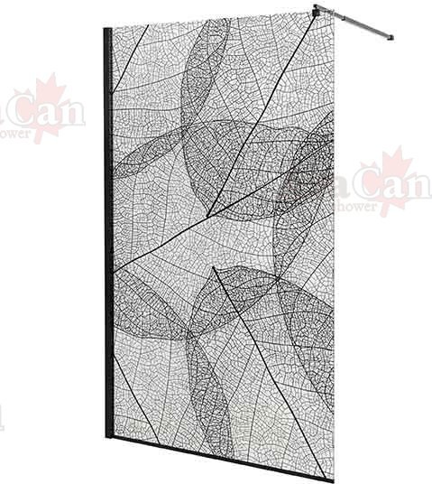Душевая стенка Avacan MB110 AVA 110x200 стекла с рисунком, профиль черный Душевая стенка Avacan MB110 AVA 110x200 стекла с рисунком, профиль черный