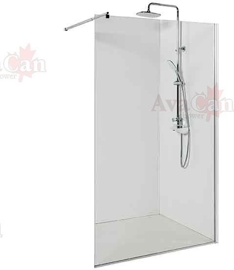 Душевая стенка Avacan MC100 AVA 100x200 стекла прозрачные, профиль хром Душевая стенка Avacan MC100 AVA 100x200 стекла прозрачные, профиль хром