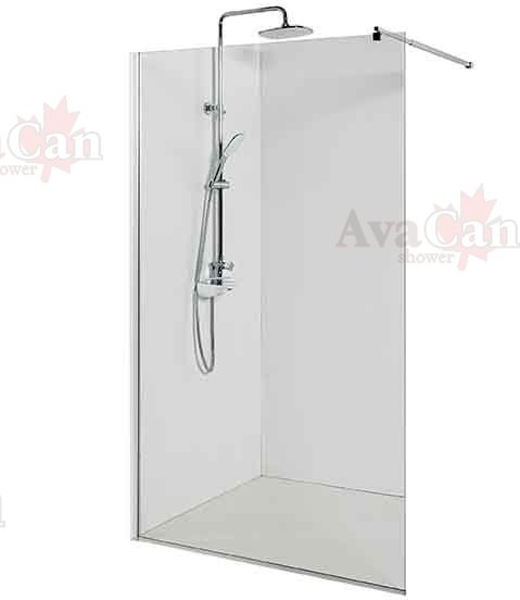 Душевая стенка Avacan MC100 AVA 100x200 стекла прозрачные, профиль хром Душевая стенка Avacan MC100 AVA 100x200 стекла прозрачные, профиль хром