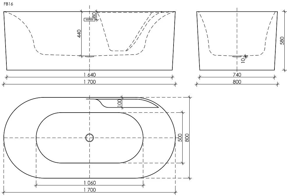 Ванна акриловая Ceramica Nova Omega FB16 170x80 Ванна акриловая Ceramica Nova Omega FB16 170x80