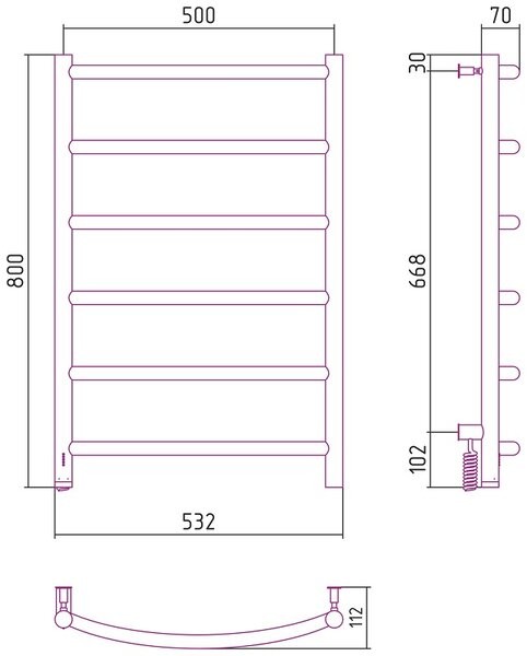 Полотенцесушитель электрический Сунержа Галант 4.0 80x50 / 00-0830-8050 Полотенцесушитель электрический Сунержа Галант 4.0 80x50 / 00-0830-8050