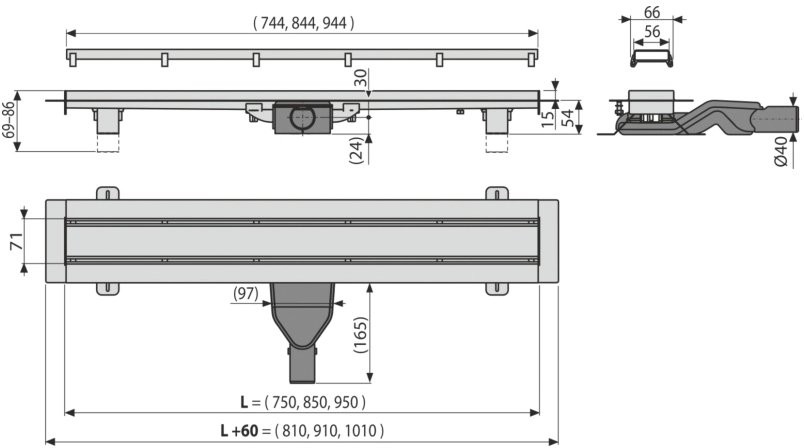 Душевой лоток AlcaPlast APZ13-DOUBLE6-650 Душевой лоток AlcaPlast APZ13-DOUBLE6-650