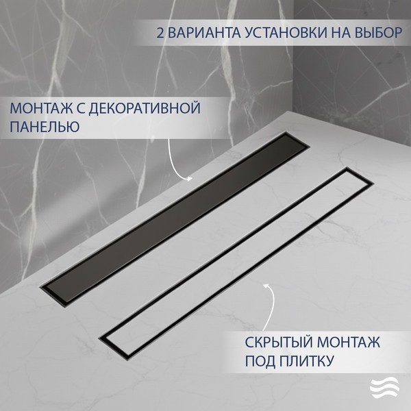 Трап для душа Lauter 210365-1-QGGM 600x55 (оружейная сталь) Трап для душа Lauter 210365-1-QGGM 600x55 (оружейная сталь)