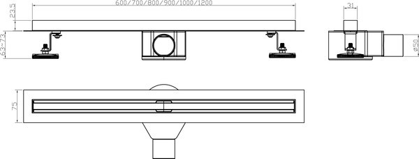 Трап для душа Lauter 210S321-GH 1200x31 (хром) Трап для душа Lauter 210S321-GH 1200x31 (хром)