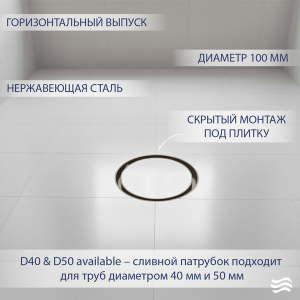 Трап для душа Lauter 21Е035GM (оружейная сталь) Трап для душа Lauter 21Е035GM (оружейная сталь)