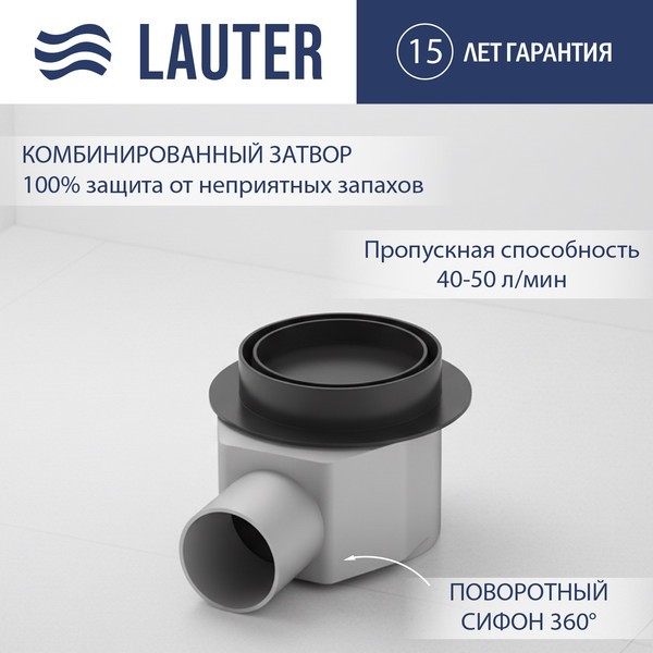 Трап для душа Lauter 21Е032MB (черный матовый) Трап для душа Lauter 21Е032MB (черный матовый)
