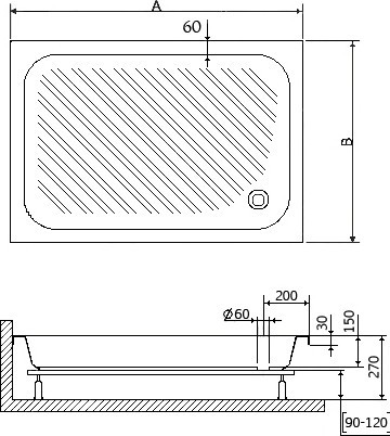 Душевой поддон RGW B/CL-S 16180279-51 Душевой поддон RGW B/CL-S 16180279-51