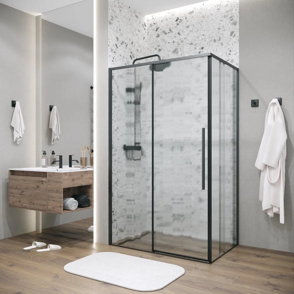 Душевой уголок Grossman Galaxy 100x90x195 / 120.K33.01.1090.21.02 (черный матовый/стекло шиншилла) Душевой уголок Grossman Galaxy 100x90x195 / 120.K33.01.1090.21.02 (черный матовый/стекло шиншилла)