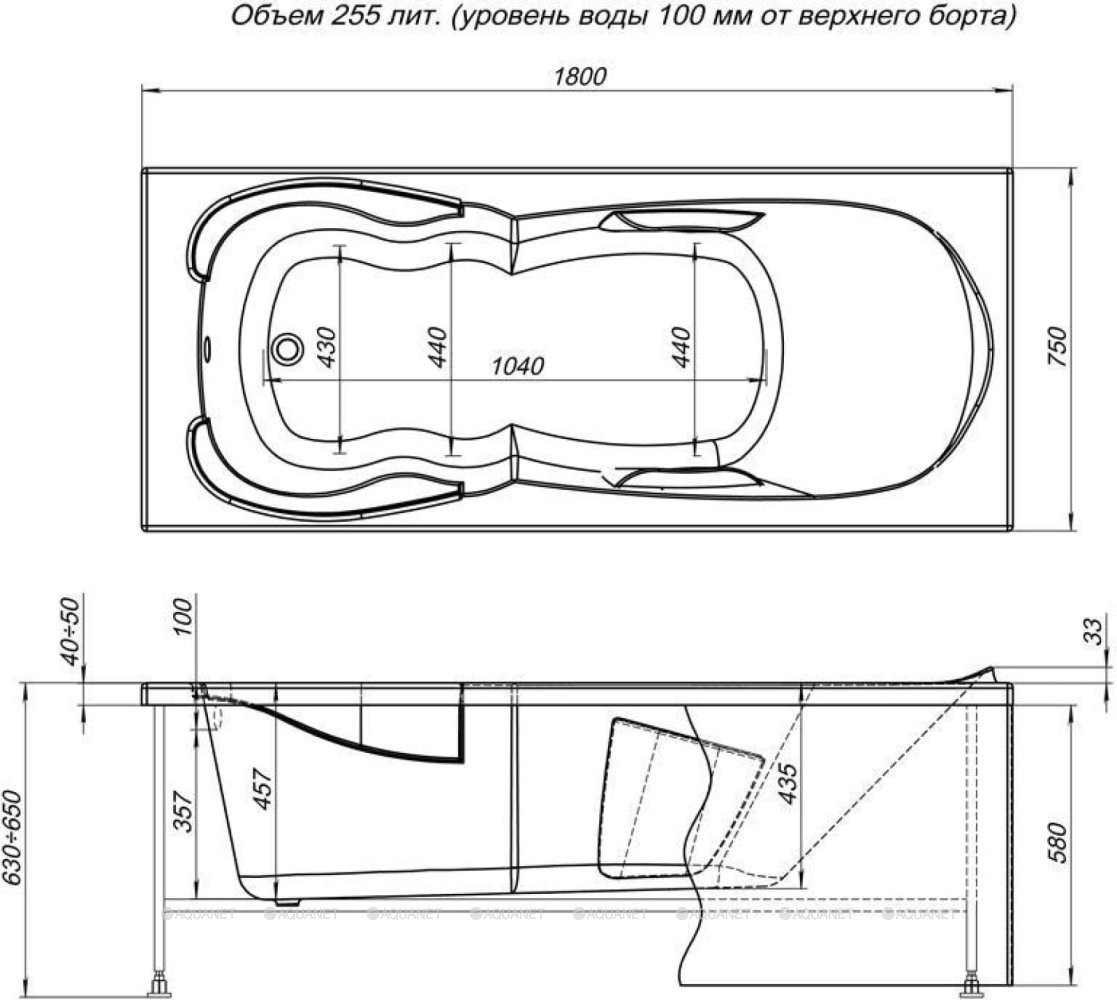 Ванна акриловая Aquanet Viola 180x75 Ванна акриловая Aquanet Viola 180x75